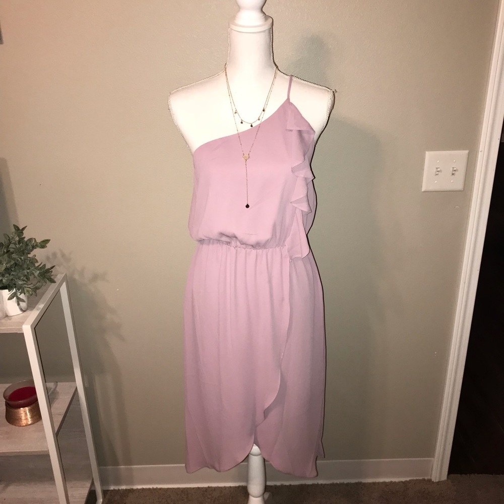Everly one shoulder ruffle dress